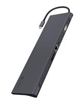 ICY BOX IB-DK2102-C Bedraad USB 3.2 Gen 1 (3.1 Gen 1) Type-C Antraciet, Zwart - thumbnail