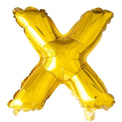 Folieballon Goud Letter &apos;X&apos; (41cm)