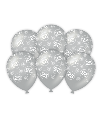 Ballonnen 25 jaar getrouwd 6 stuks