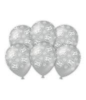 Ballonnen 25 jaar getrouwd 6 stuks - thumbnail