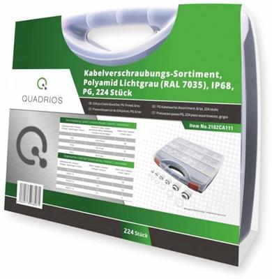 Quadrios 2102CA111 Wartel assortiment PA66 Grijs-wit (RAL 7035) 1 set(s)