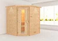 Karibu | Mia Sauna met Dakkraag | Energiesparende Deur - thumbnail