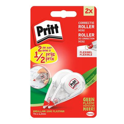 Pritt mini correctieroller, blister met 2 stuks waarvan 2de aan halve prijs Pritt mini correctieroller, blister met 2 stuks waarvan 2de aan halve prijs