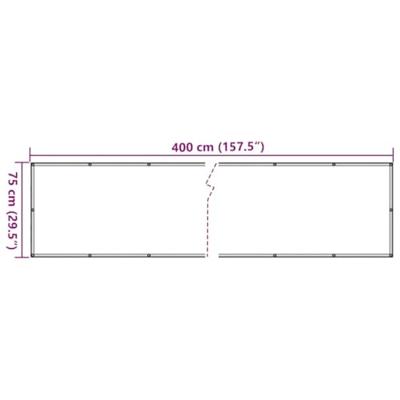 VidaXL Balkonscherm 400x75 cm pvc crèmekleurig VidaXL Balkonscherm 400x75 cm pvc crèmekleurig