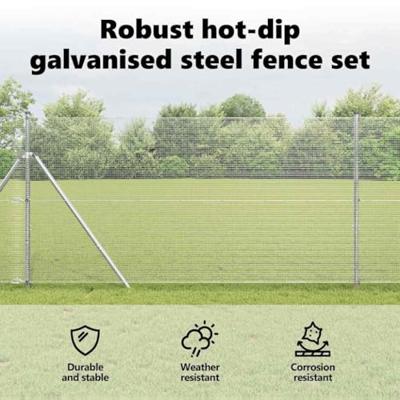 VidaXL Afrasteringspaal zilver 10 x 1,4 m (12 x 12 mm gaas) staal