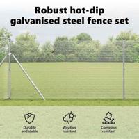 VidaXL Afrasteringspaal zilver 10 x 1,4 m (12 x 12 mm gaas) staal - thumbnail