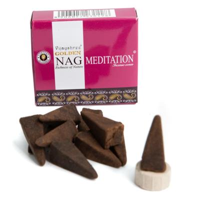 Golden Nag Meditatie Wierookkegels (1 pakje) Golden Nag Meditatie Wierookkegels (1 pakje)