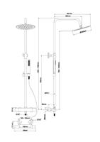Wiesbaden Caral thermostatische regendoucheset opbouw geborsteld messing - thumbnail