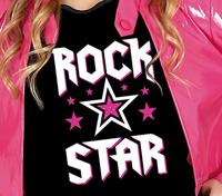 Rock Star Disco Outfit Kind Roze/Zwart - thumbnail