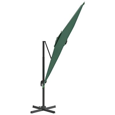 VidaXL Zweefparasol met led-verlichting 400x300 cm groen