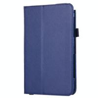 Voor Samsung Galaxy Tab A 8.0 / T350 Litchi structuur magnetische horizontaal flip lederen hoesje met houder (donker blauw) - thumbnail