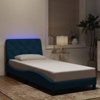 Bedframe met LED zonder matras fluweel blauw 90x200 cm - thumbnail