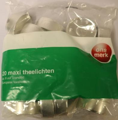 Theelicht maxi 20 stuks Ons Merk Theelicht maxi 20 stuks Ons Merk