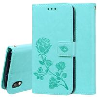 Rose reliëf horizontale Flip PU lederen draagtas voor Huawei Honor 8S/Y5 (2019) met houder & kaartsleuven & portemonnee (groen) - thumbnail