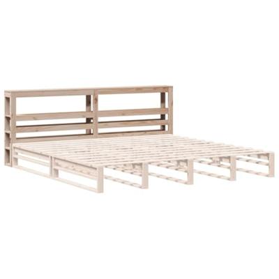 Hoofdbord met schappen 200 cm massief grenenhout