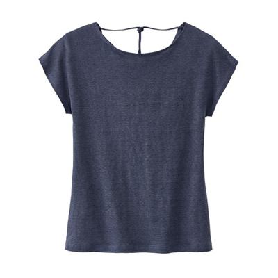 Linnen-jersey shirt, nachtblauw 44/46 Linnen-jersey shirt, nachtblauw 44/46