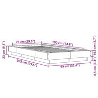 Bedframe met LED-verlichting bruin eikenkleurig 75x190 cm - thumbnail