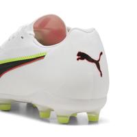 PUMA King 20 Match Gras / Kunstgras Voetbalschoenen (MG) Wit Felrood Neongeel - thumbnail
