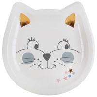 Bordjes kat met goudkleurige oortjes 10 stuks - thumbnail