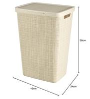Curver jute wasmand met deksel - 58 liter - beige - thumbnail