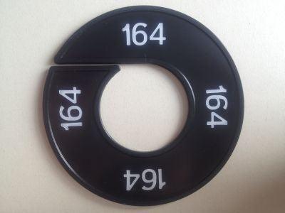Maatring 9cm zwart/wit 164
