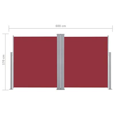 VidaXL Windscherm uittrekbaar 170x600 cm rood