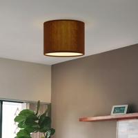 Corduroy Plafondlamp - Cilinder - Brown - Scandinavische stijl - ø22 x 17 cm - E27 Fitting - Geschikt voor Woonkamers en slaapkamers - thumbnail