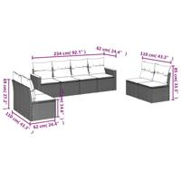 8-delige Loungeset met kussens poly rattan beige - thumbnail