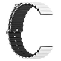 Ocean Style bandje - Wit / zwart - Garmin Vivoactive 6 / Vivoactive 5 / Vivoactive 3 - thumbnail