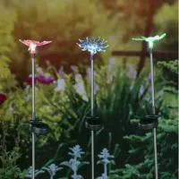 Premium Solar Buitenverlichting Bloem / Vlinder / Libelle - 75 cm - thumbnail