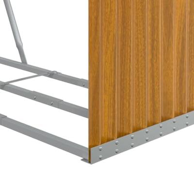 VidaXL Haardhoutopslag 120x45x140 cm gegalvaniseerd staal houtlook