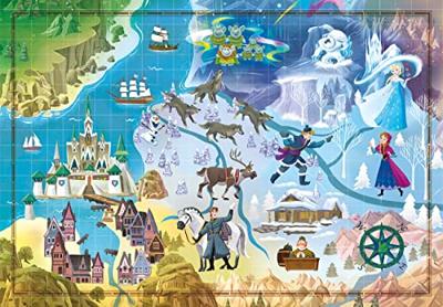 Clementoni wereldkaart puzzel disney frozen, 1000st.