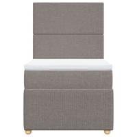 Boxspring met matras stof taupe 90x190 cm - thumbnail