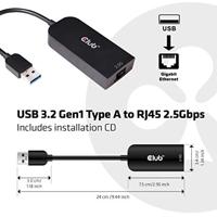 Club 3D USB-A 3.2 Gen1 > RJ-45 2.5Gbps adapter - thumbnail