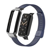 Milanese bandje met case - Donkerblauw - Xiaomi Smart band 7 Pro - thumbnail
