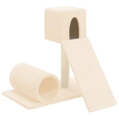 Bussandri Exclusive - Kattenmeubel met sisal krabpaal 59 cm crèmekleurig