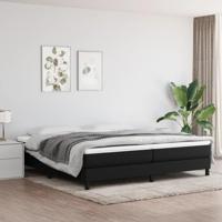 Boxspring met matras stof zwart 200x200 cm - thumbnail