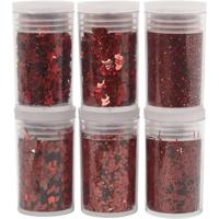 Creativ Company Bio sparkles & sequins, rood, 6x7 ml/ 1 doos - thumbnail