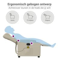 Massagestoel verstelbaar elektrisch kunstleer crèmekleurig - thumbnail