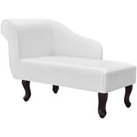 Chaise longue kunstleer wit - thumbnail