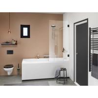 Sealskin I AM badwand 1 delig 850 breed 1600 hoog Mat zwart helder glas met antikalk CSK010855195100 - thumbnail