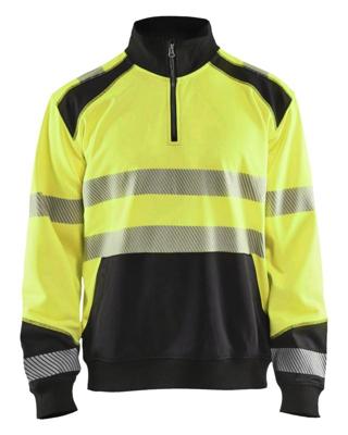 Blåkläder Sweatshirt halve rits High-Vis 35562528 | High-Vis Geel/Zwart | Maat S - 7330509610206 Blåkläder Sweatshirt halve rits High-Vis 35562528 | High-Vis Geel/Zwart | Maat S - 7330509610206