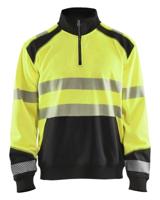 Blåkläder Sweatshirt halve rits High-Vis 35562528 | High-Vis Geel/Zwart | Maat S - 7330509610206 - thumbnail