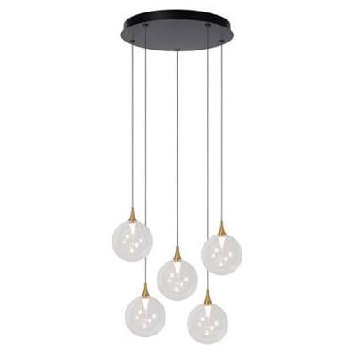 Lucide GISELA - Hanglamp - Ø 48 cm - LED Dimb. - 5x3,8W 2700K - Transparant | Premium
