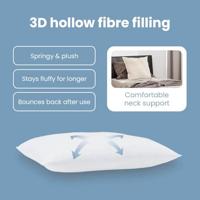 VidaXL Hoofdkussen met kussen wit katoen en polyester - thumbnail