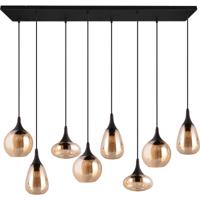 LED Hanglamp - Hangverlichting - Trion Lidia - E14 Fitting - 8-lichts - Rond - Mat Zwart - Metaal - thumbnail