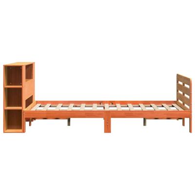 Bedframe zonder matras massief grenenhout wasbruin 160x200 cm