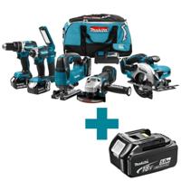 Makita DLX6082T Comboset 18v Li-ion met 3x 5.0Ah accu's - voor (klop)boren, (slag)schroeven, zagen en slijpen - DLX6082T - thumbnail