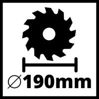 Einhell TE-CS 190/1 Handcirkelzaag Zaagdiepte 90° (max.) 66 mm 1500 W - thumbnail
