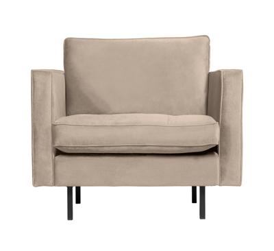 WOOOD Fauteuil 'Rodeo Classic' Velvet, kleur Khaki
